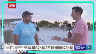 Volunteers help clean up St Pete beach after backtoback hurricanes [upl. by Fredel347]