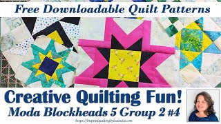 Get Creative with Moda Blockheads Free Patterns  Lea Louise Quilts Tutorial [upl. by Airitak502]