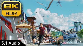 8K HDR • Attack of Flying Dinosaurs  Jurassic World • 51 Audio [upl. by Aneed281]