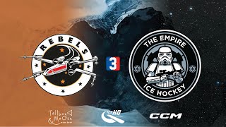 Rebels v Empire  Div 3  30th July  IceHQ Beer League ice hockey [upl. by Aitahs]