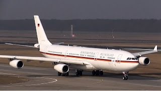 Incredible cheer Germany  Air Force Airbus A340313X 1602 close up  takeoff Berlin Tegel airport [upl. by Aneeg]