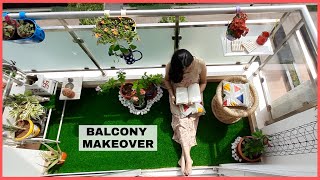 Small Balcony Makeover  French Style Balcony Decoration [upl. by Ocana]