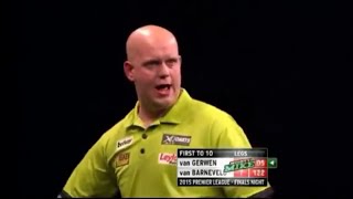 Premier League Darts 2015  Semi Final  van Gerwen vs van Barneveld  Highlights [upl. by Eanrahc]