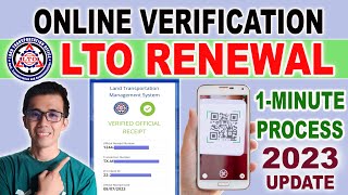 PAANO VERIFY ANG RENEWAL NG SASAKYAN SA LTO ONLINE  ONLINE LTO RENEWAL VERIFICATION NEW UPDATE 2023 [upl. by Doak]