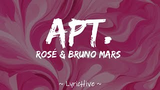 ROSÉ amp Bruno Mars – APT Lyrics 4K Lyric Video Romanized [upl. by Ettevol]