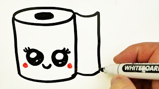 How to Draw a Cute Toilet Paper Easy 🧻 Drawing on a Whiteboard [upl. by Tony]