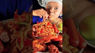 ASMR EATING NOODLES NO TALKING ASMR FRIED CHICKEN SPICY MUTTON CURRY AND EATING WITH HANDS ASMR [upl. by Odarnoc549]