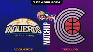 Vaqueros de Bayamón vs Criollos de Caguas  BSN2024 [upl. by Furnary345]