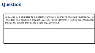 Joey age 9 is admitted to a pediatric unit with Duchenne muscular dystrophy [upl. by Jamill]