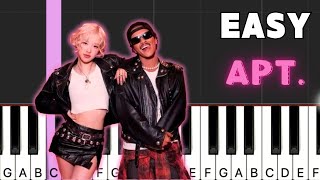 ROSÉ amp Bruno Mars  APT  Piano Tutorial EASY [upl. by Xenophon936]