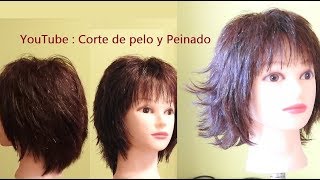 Corte de pelo corto en capas Dama  Corte corto en capas Mujer  Corte medio corto en capas [upl. by Waverley]