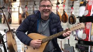 Tim Edey with his brand new Ashbury Rathlin Octave Mandola at Hobgoblin Music Canterbury [upl. by Ard]