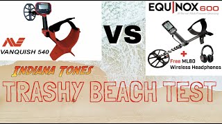 Minelab Vanquish 540 Vs Equinox 600 Trashy Beach Metal Detecting NYC [upl. by Tyra]