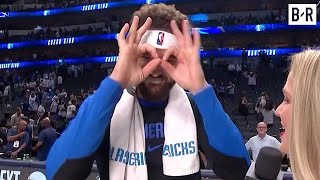 Klay Thompson Reacts to Setting Record for Most Threes in a Mavs Debut [upl. by Dhaf]