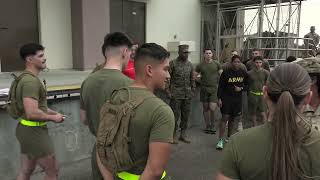 US communications battalion Marines participate in the Army Combat Fitness Test [upl. by Eirallih]