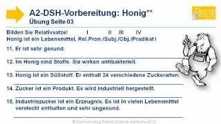 A2DSHVorbereitung Relativsatz Üb 03 Honig statt Industrie [upl. by Gombosi]