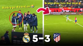 Rodrygo Funny Reaction To Brahim Diaz Goal Real Madrid Vs Atletico Madrid 53 [upl. by Odnalref621]