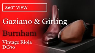 Gaziano amp Girling  Burnham Chelsea Boot  360° View  Single Oak bark Sole [upl. by Niabi]