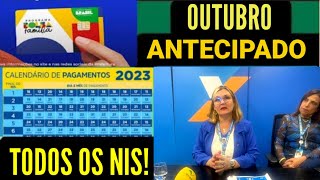 CALENDÁRIO DE OUTUBRO ANTECIPADO do BOLSA FAMÍLIA para TODOS OS NIS DESTE GRUPOS [upl. by Vidal258]