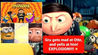 Minions 2 The Rise Of Gru Movie Gru gets angry at Otto and yells at him EXPLOSION💥 [upl. by Veradia]