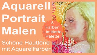 Aquarell Portrait malen Mädchen Porträt im Skizzenbuch Hauttöne und Haare mit Aquarellfarben malen [upl. by Sirhc]