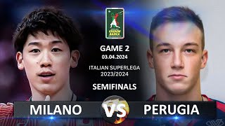 Semifinals of Italian Volleyball SuperLega 20232024  Milano vs Perugia [upl. by Aiuoqes661]