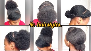 4C HAIRSTYLES  NO GEL NATURAL HAIRSTYLES [upl. by Eirolam]