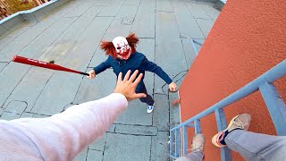 Horror Clowns VS Parkour POV  Halloween Chase III [upl. by Airotahs]