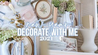 new year DECORATE WITH ME 2024  vintage cottage decorating ideas [upl. by Marozik]