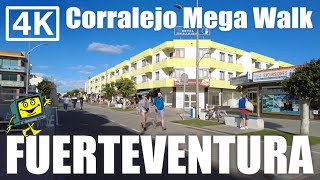 Fuerteventura Corralejo Mega Walk Main Street Music Square Old Town Seafront [upl. by Halimak]