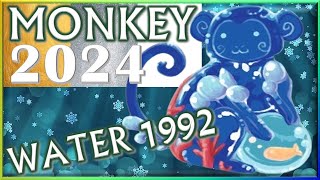 Monkey Horoscope 2024  Water Monkey 1992  February 4 1992 to January 22 1993 [upl. by Burnard]