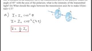 Light of intensity I0 and polarized parallel to the transmission axis of a polarizer [upl. by Wey97]