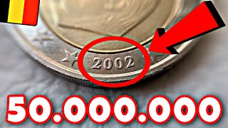 2 euro coin 2002 BELGIUM  RARE 50000000 [upl. by Ashling]