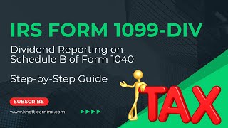 IRS Form 1099DIV Reporting on Form 1040 Tax Return [upl. by Holsworth570]