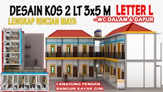 DESAIN KOS KOSAN 2 LANTAI 3X5 M  Kamar Mandi Dalam dan Dapur [upl. by Aseen]