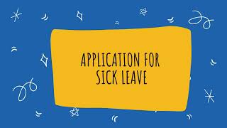 Application for sick leave  Application for sick leave in English [upl. by Akselaw]