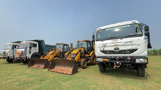 New TATA Signa 3530 Tipper Bs6 First Time Loading Mud in 2 JCB 3dx with Front Loader [upl. by Urana]