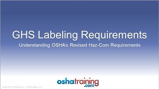 Free OSHA Training Tutorial  Understanding the GHS Labeling System [upl. by Oivalf]