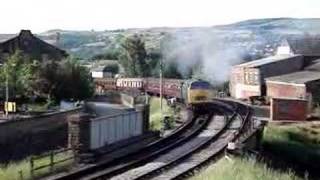 D1023 Western Fusilier thrashes out of Keighley 8608 [upl. by Schatz616]