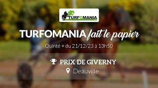 Turfomania Pronostic Quinté du Jeudi 21 Décembre 2023 [upl. by Allcot]