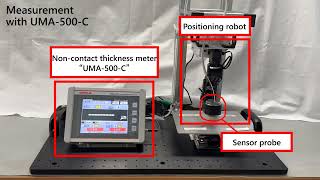 High precision thickness measurement by rough positioning Noncontact thickness meter quotUMA500Cquot [upl. by Welsh641]