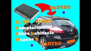 Tuto  Changement du filtre habitacle pollen  allergènes Mégane 3 [upl. by Marasco]