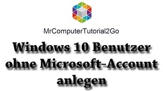 Windows 10 Benutzer ohne Microsoft Konto [upl. by Leynad]