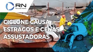 Ciclone causa estragos e cenas assustadoras em SC [upl. by Zanlog]