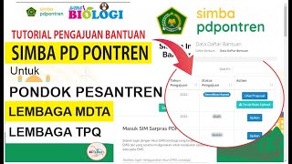 Pengajuan Bantuan di Simba PD Pontren untuk Pondok Pesantren TPQ dan MDTA [upl. by Tom]