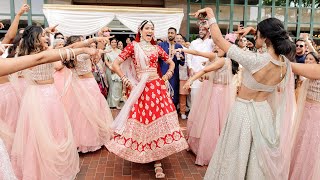 Bride Surprises Everyone With a Dance at the Baraat  Indian Wedding at Baltimore Harborplace Hotel [upl. by Anivad]