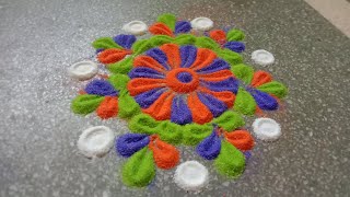 Rangoli designs simple and easy ❤🌸rangolidesign​ diwalirangoli​ video [upl. by Thorlie]