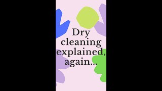 Dry Cleaning Explained by a Dry Cleaner cleaning drycleaning explained [upl. by Hsoj]