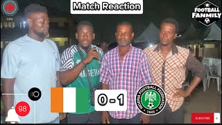 AFCON 2023 SPECIAL Ivory Coast Vs Nigeria Match Reaction  Nigeria Got The 3 POINTS [upl. by Ahsata]