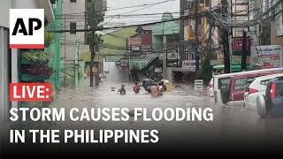 LIVE Slowmoving storm causes flooding in the Philippines [upl. by Barden708]